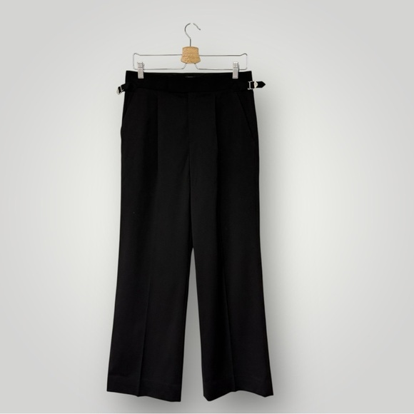 EVERLANE Wool High Waisted Wide Leg Pants Black Sz 6 - Picture 1 of 10